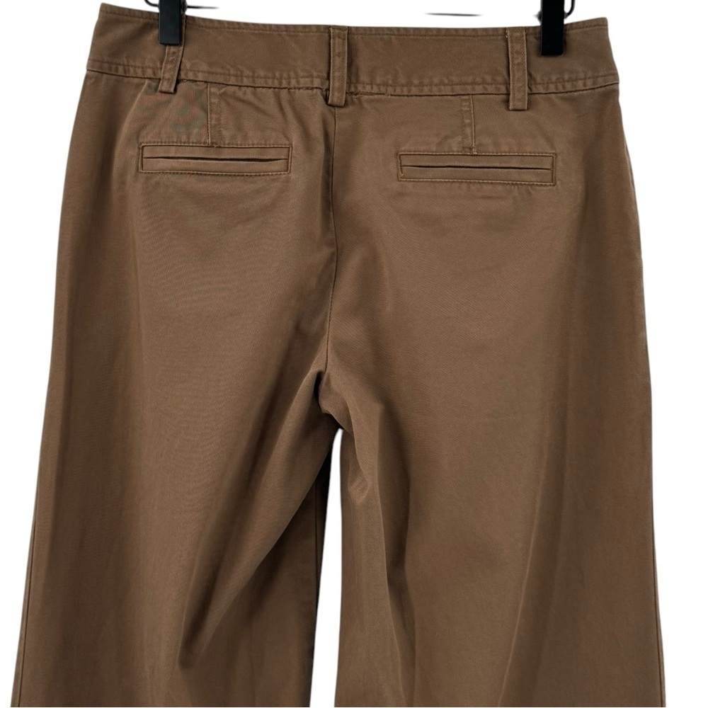 Vintage 2000s Low Rise Wide Leg Trousers Brown Chinos 100% Cotton | Size 6 - Picture 5 of 8